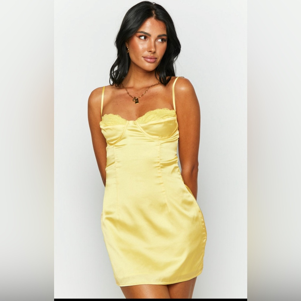 Beginning Boutique yellow mini dress size 2 NWT